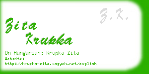 zita krupka business card